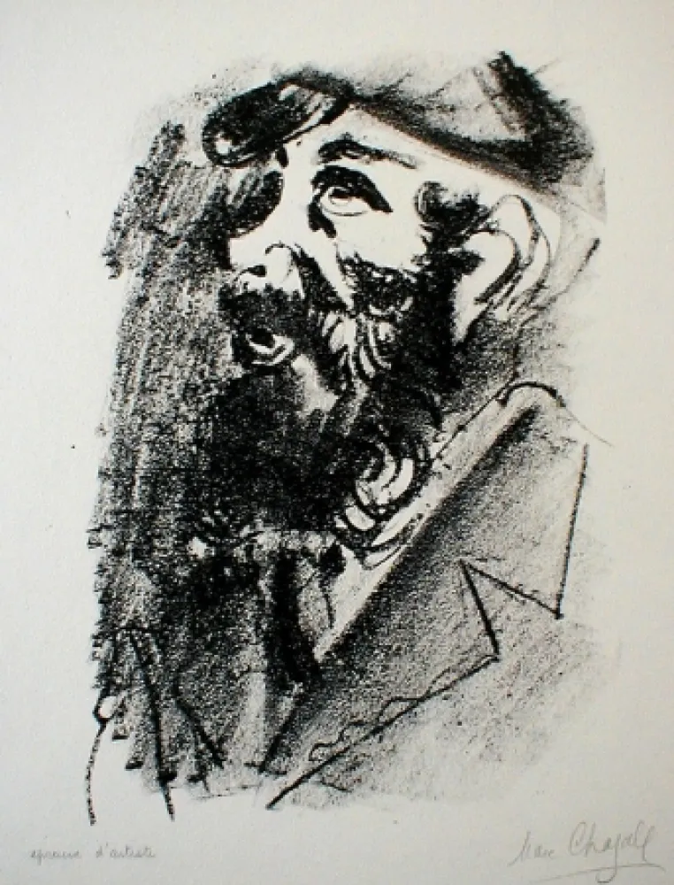 Lithografie Chagall - Bearded Man with Cap