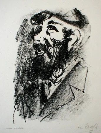 Lithografie Chagall - Bearded Man with Cap