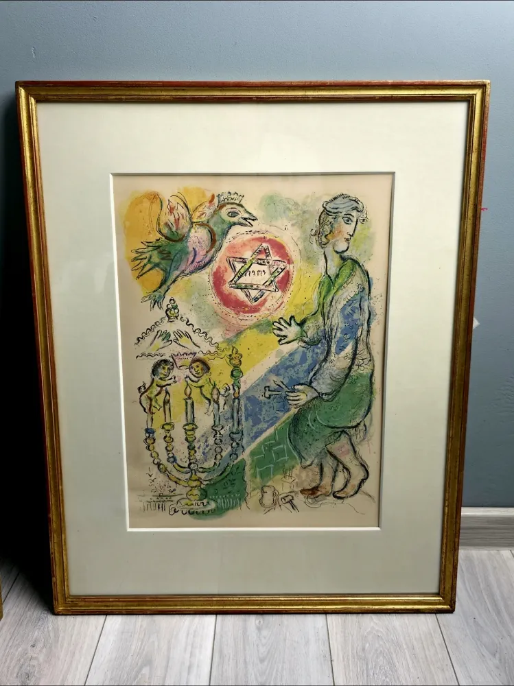 Lithografie Chagall - Bezeleel and His Two Golden Cherubim