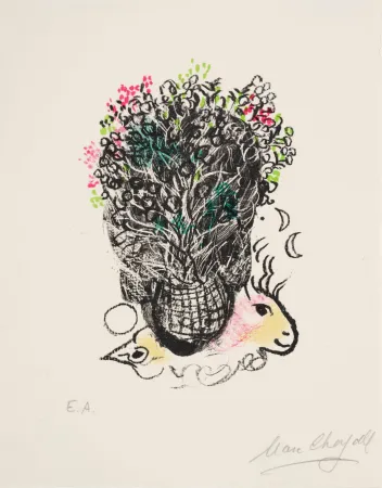 Lithografie Chagall - Bouquet pour Fernand