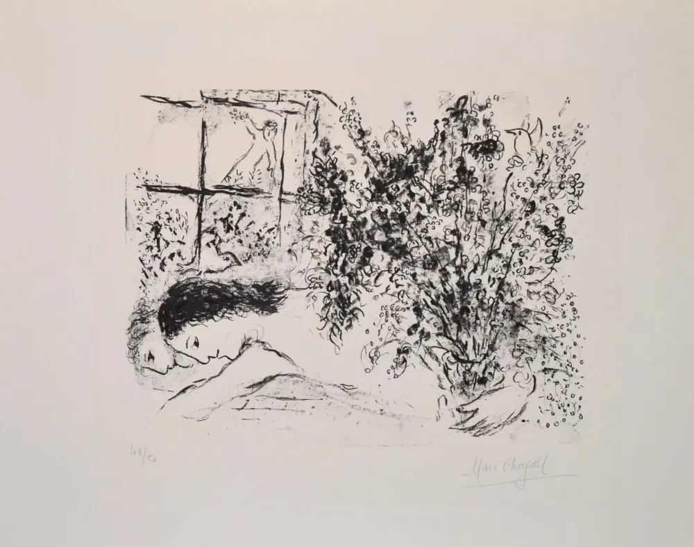 Lithografie Chagall - By the window - M624