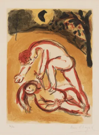 Lithografie Chagall - Caïn et Abel (from Dessins pour la Bible)