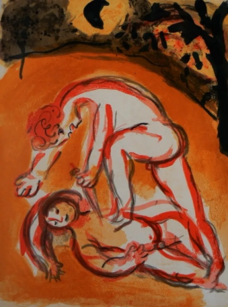 Lithografie Chagall - Caino e Abele