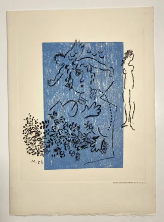 Ets En Aquatint Chagall - Carte de voeux 1963