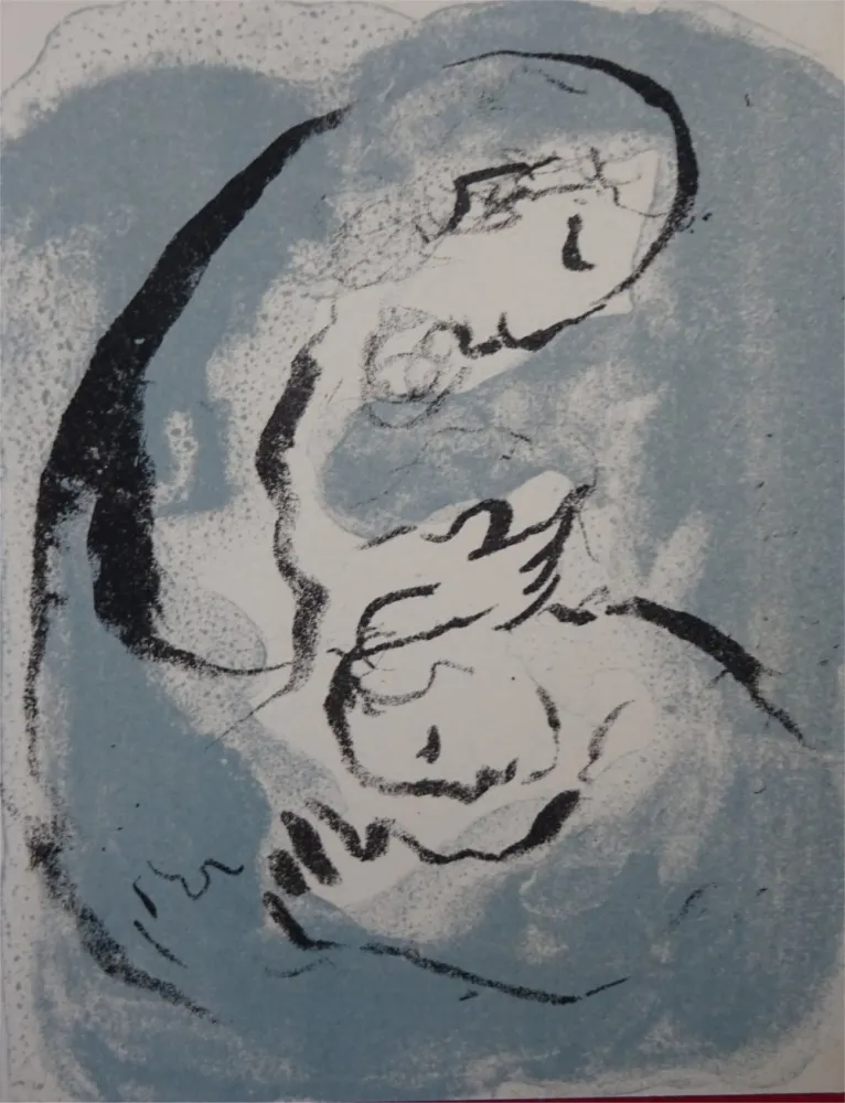 Lithografie Chagall - Carte de Voeux 1968 ,tirage du noir