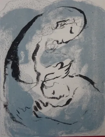 Lithografie Chagall - Carte de Voeux 1968 ,tirage du noir