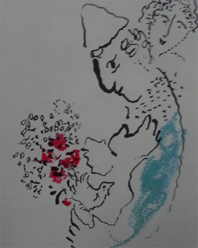 Lithografie Chagall - Carte de Voeux pour 1969