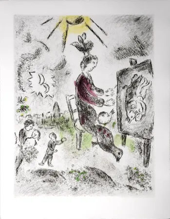 Ets En Aquatint Chagall - Celui qui dit les choses sans rien dire, 1976 - PLATE 10