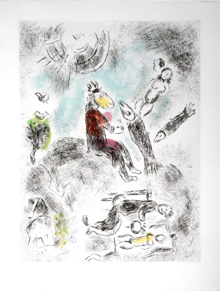 Ets En Aquatint Chagall - Celui qui dit les choses sans rien dire, 1976 - PLATE 12