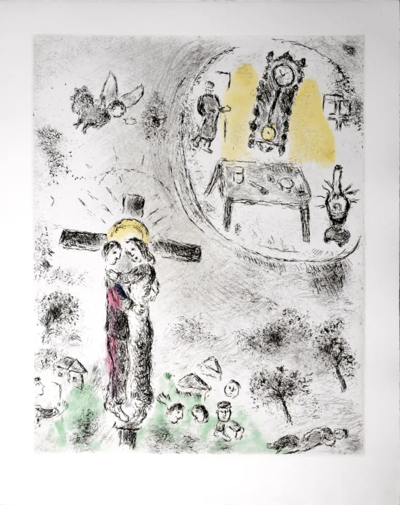 Ets En Aquatint Chagall - Celui qui dit les choses sans rien dire, 1976 - PLATE 20