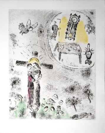 Ets En Aquatint Chagall - Celui qui dit les choses sans rien dire, 1976 - PLATE 20