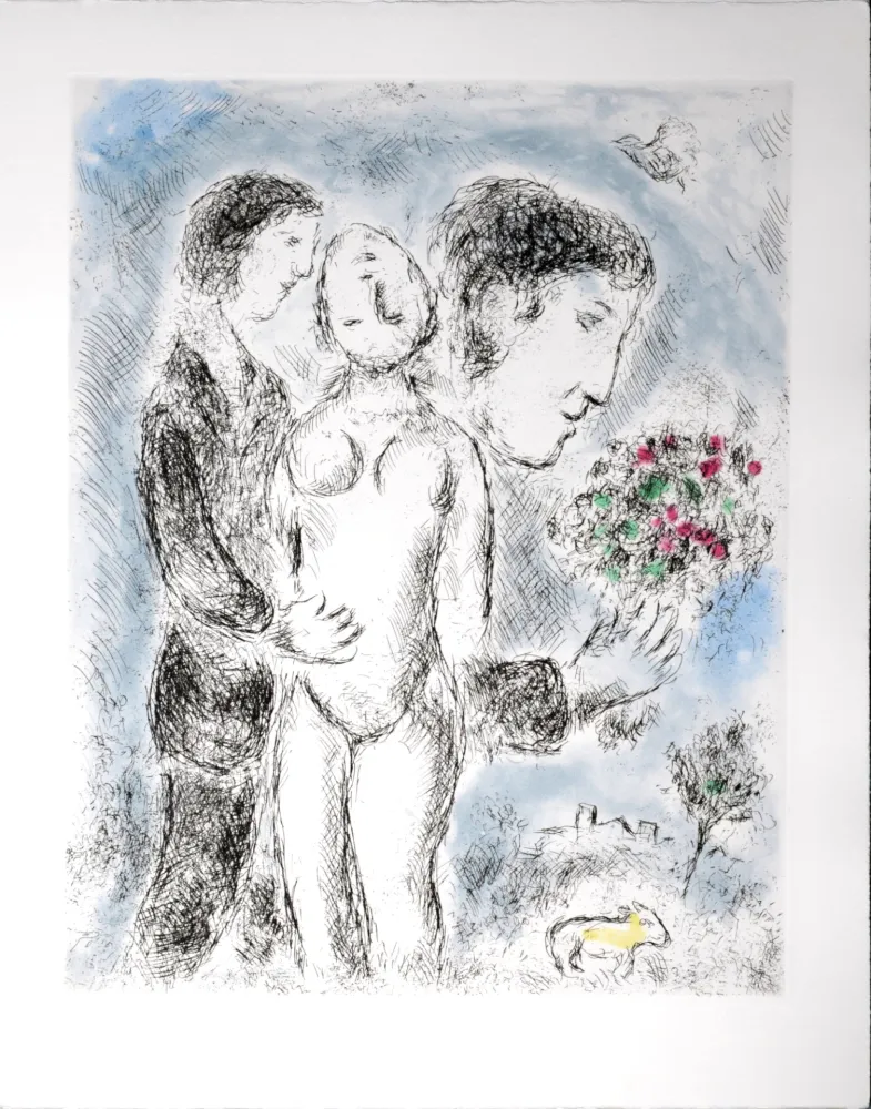 Ets En Aquatint Chagall - Celui qui dit les choses sans rien dire, 1976 - PLATE 21