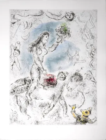 Ets En Aquatint Chagall - Celui qui dit les choses sans rien dire, 1976 - PLATE 22