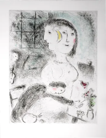 Ets En Aquatint Chagall - Celui qui dit les choses sans rien dire, 1976 - PLATE 23