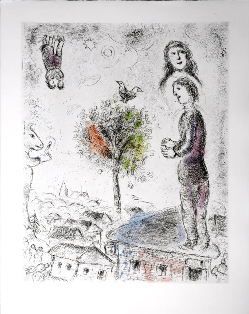 Ets En Aquatint Chagall - Celui qui dit les choses sans rien dire, 1976 - PLATE 3