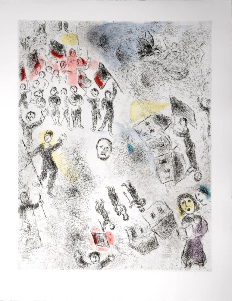 Ets En Aquatint Chagall - Celui qui dit les choses sans rien dire, 1976 - PLATE 5