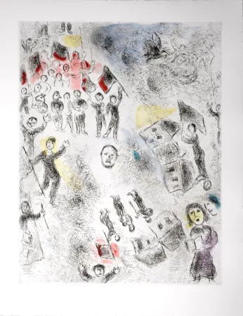 Ets En Aquatint Chagall - Celui qui dit les choses sans rien dire, 1976 - PLATE 5