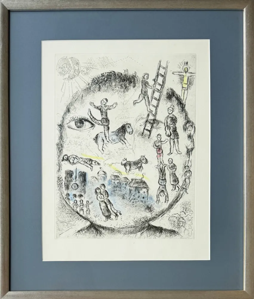 Ets En Aquatint Chagall - Celui qui dit les choses sans rien dire, Planche V