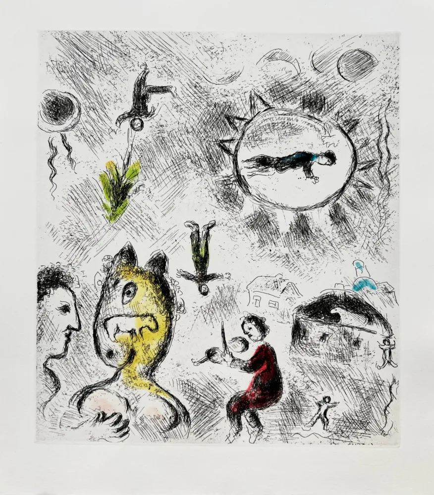 Ets En Aquatint Chagall - Celui qui dit les choses sans rien dire, Planche XXV