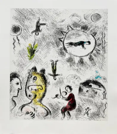 Ets En Aquatint Chagall - Celui qui dit les choses sans rien dire, Planche XXV