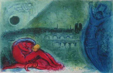 Lithografie Chagall - Chagall- Quai de la Tournelle