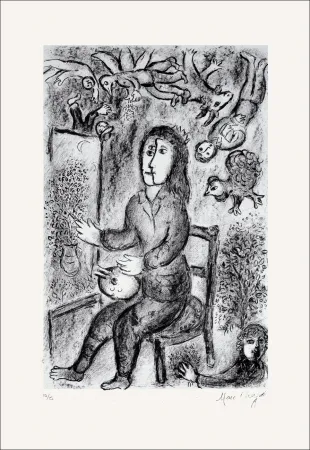 Lithografie Chagall - Composition noire