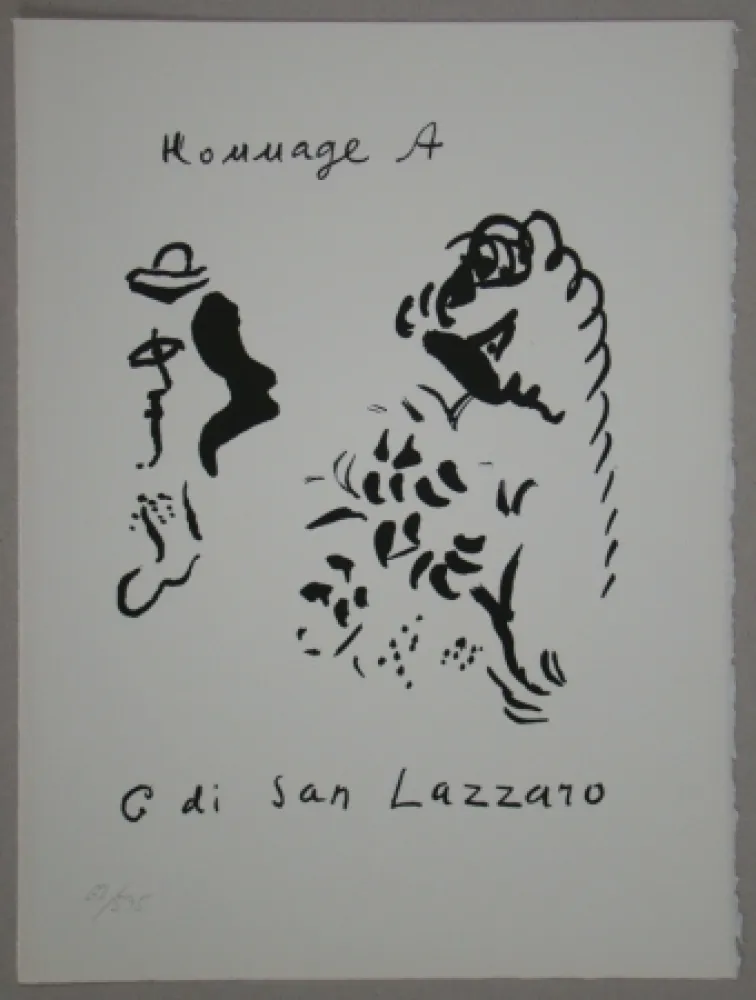 Lithografie Chagall - Composition pour XXe Siècle