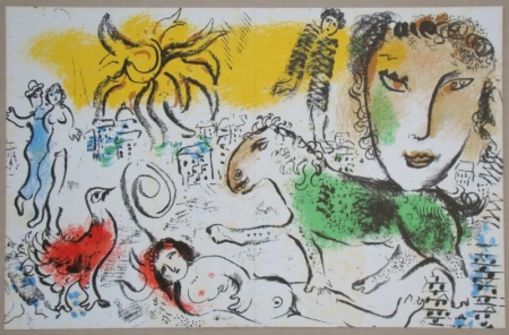 Lithografie Chagall - Composition pour XXe Siècle