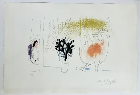 Lithografie Chagall - Coq rouge. 1957