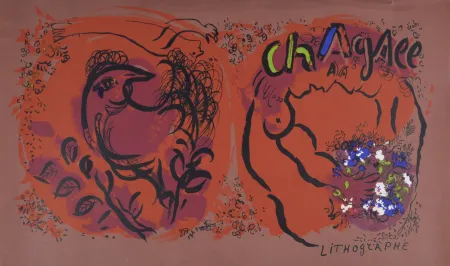 Lithografie Chagall - Couple with Flowers, 1960