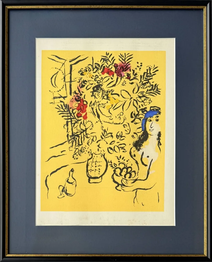 Lithografie Chagall - Cover for Menu (trial proof)