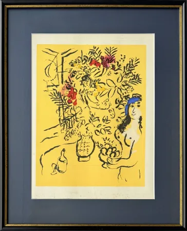 Lithografie Chagall - Cover for Menu (trial proof)