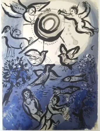 Lithografie Chagall - Creation - Adam and Eve
