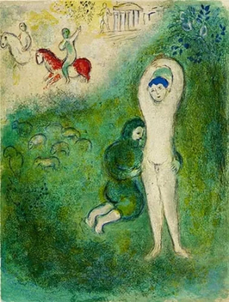 Lithografie Chagall - Daphnis et Gnathon