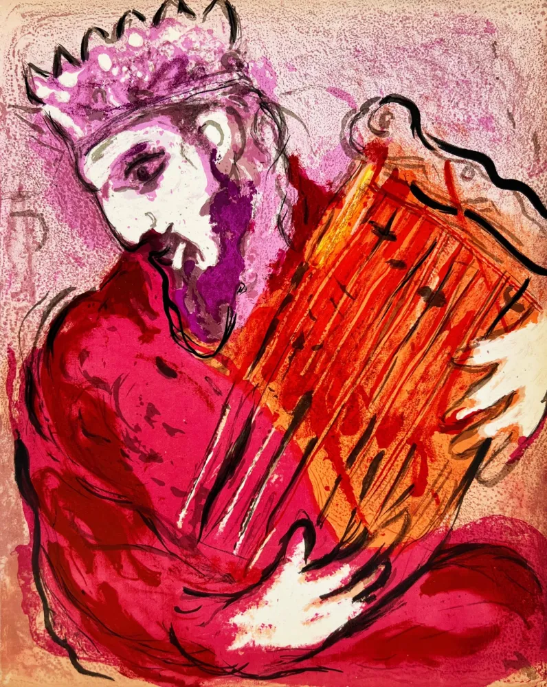 Lithografie Chagall - David and His Harp