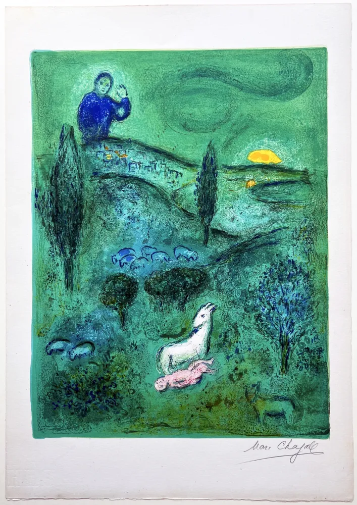 Lithografie Chagall - Découverte de Daphnis par Lamon (de la suite 
