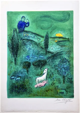 Lithografie Chagall - Découverte de Daphnis par Lamon (de la suite 