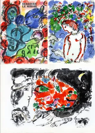 Geïllustreerd Boek Chagall - Derrière Le Miroir n° 198 - CHAGALL. 3 LITHOGRAPHIES ORIGINALES. Exemplaire signé par Chagall et Aragon (1972)