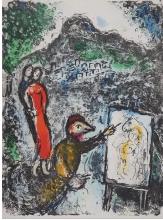 Lithografie Chagall - Devant saint Jeannet