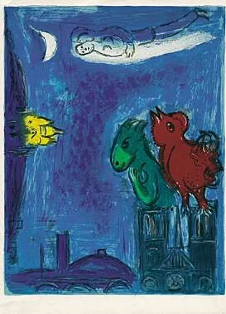 Lithografie Chagall - Die Scheusale von Notre-Dame