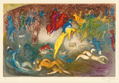 Lithografie Chagall - Enlèvement de Chloé (Chloe is carried off by the Methymneans)