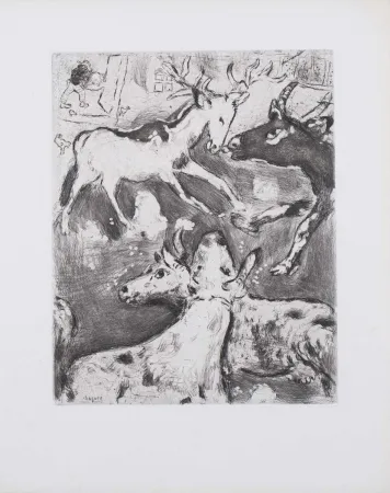 Ets En Aquatint Chagall - Fábula de La Fontaine