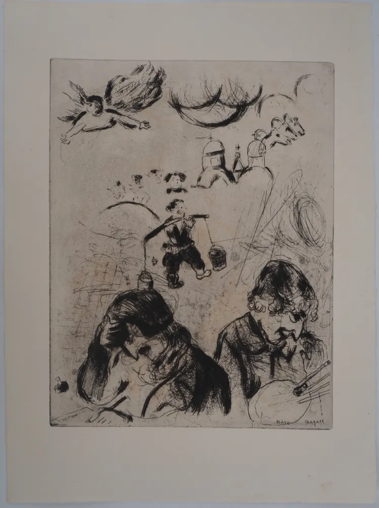 Gravure Chagall - Gogol et Chagall