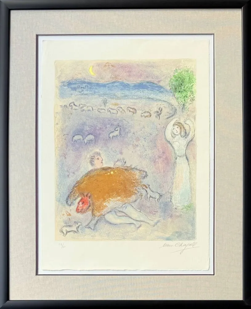 Lithografie Chagall - (handsigned) La Ruse de Dorcon, from Daphnis et Chloé