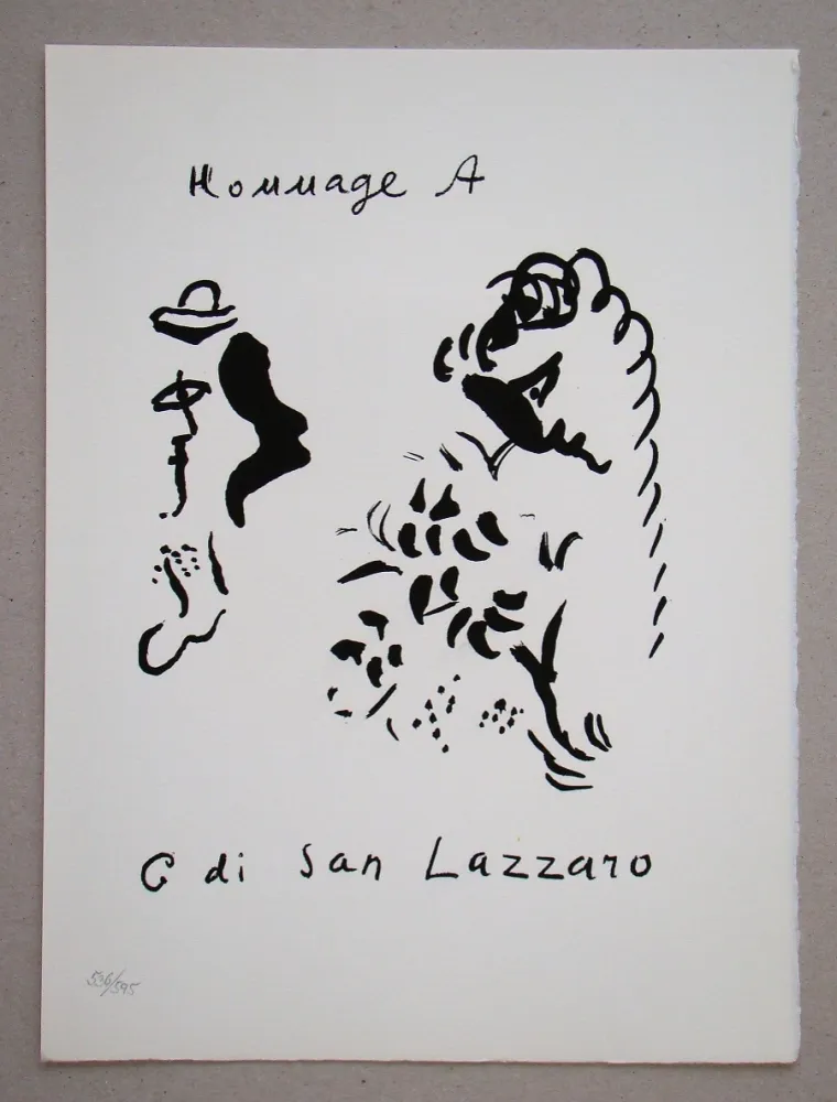 Lithografie Chagall - Hommage à San Lazzaro