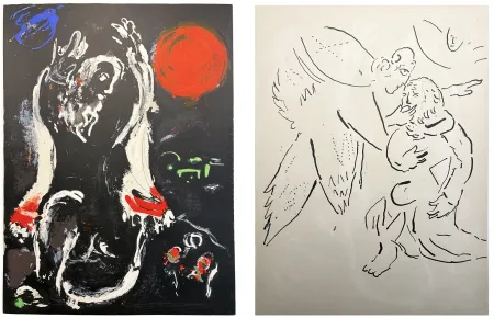 Lithografie Chagall - ISAÏE et Isaïe sous l'inspiration divine (La Bible, 1956)