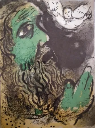 Lithografie Chagall - Job en prière
