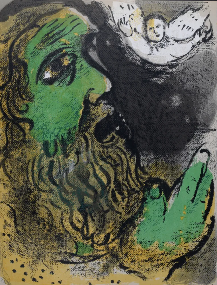 Lithografie Chagall - Job en prière, 1960
