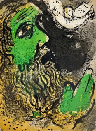 Lithografie Chagall - Job Praying