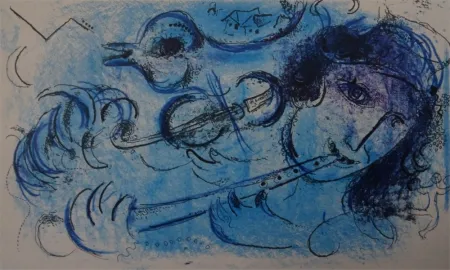 Lithografie Chagall - Joueur de Flute